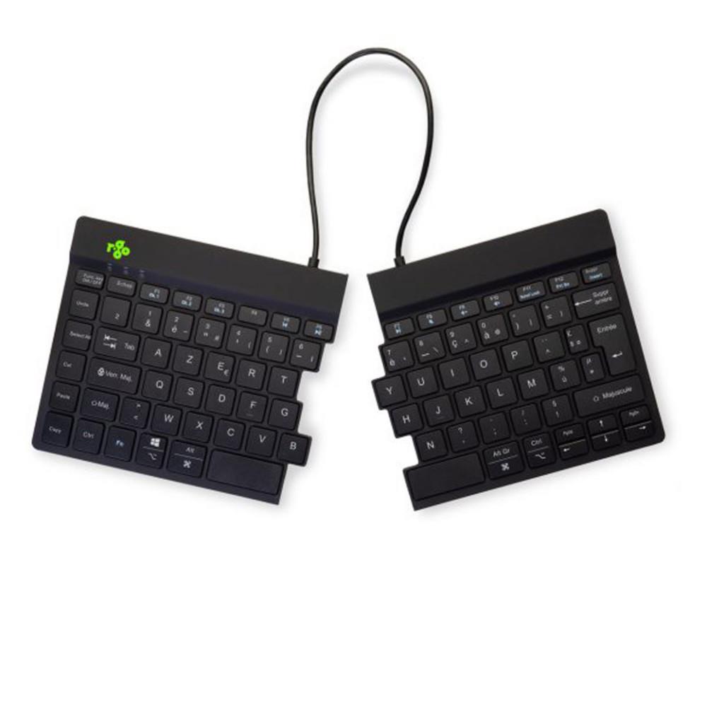 R-go tools clavier ergonomique r-go split break avec logiciel de pause, clavier ergonomique divis, azerty (fr), bluetooth, noir