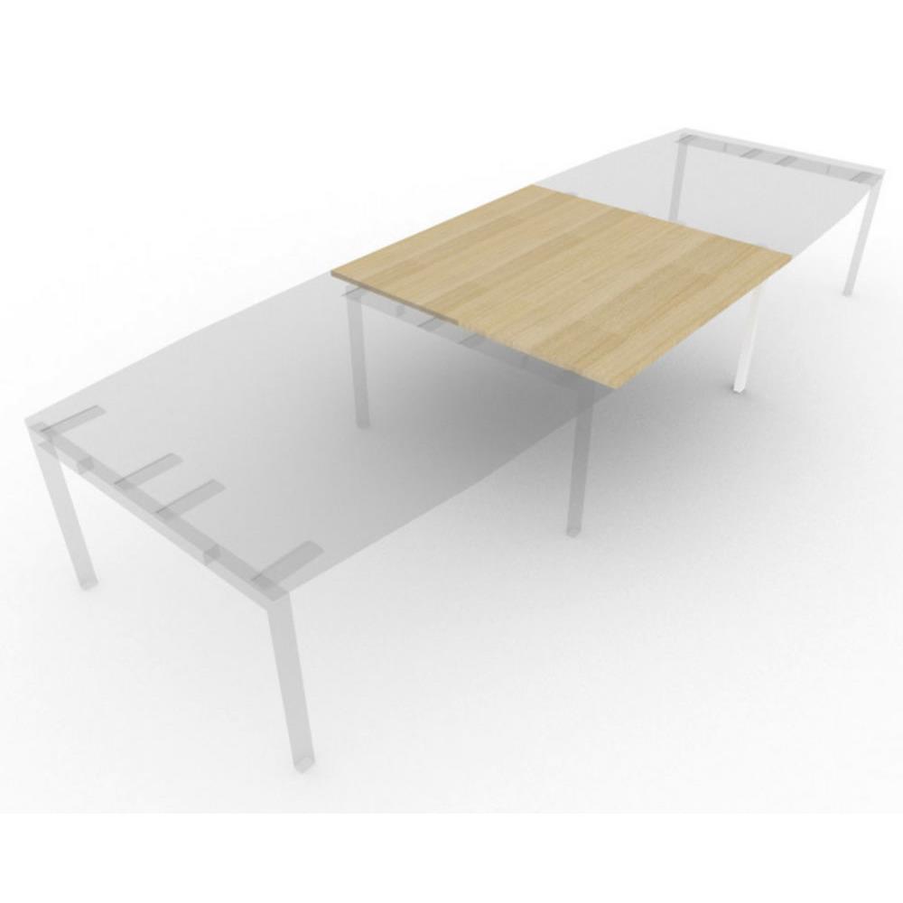 Extension pour table de runion tonneau - gamme arche - L.140 x P.140 x H.72 cm - plateau chne - pieds blancs