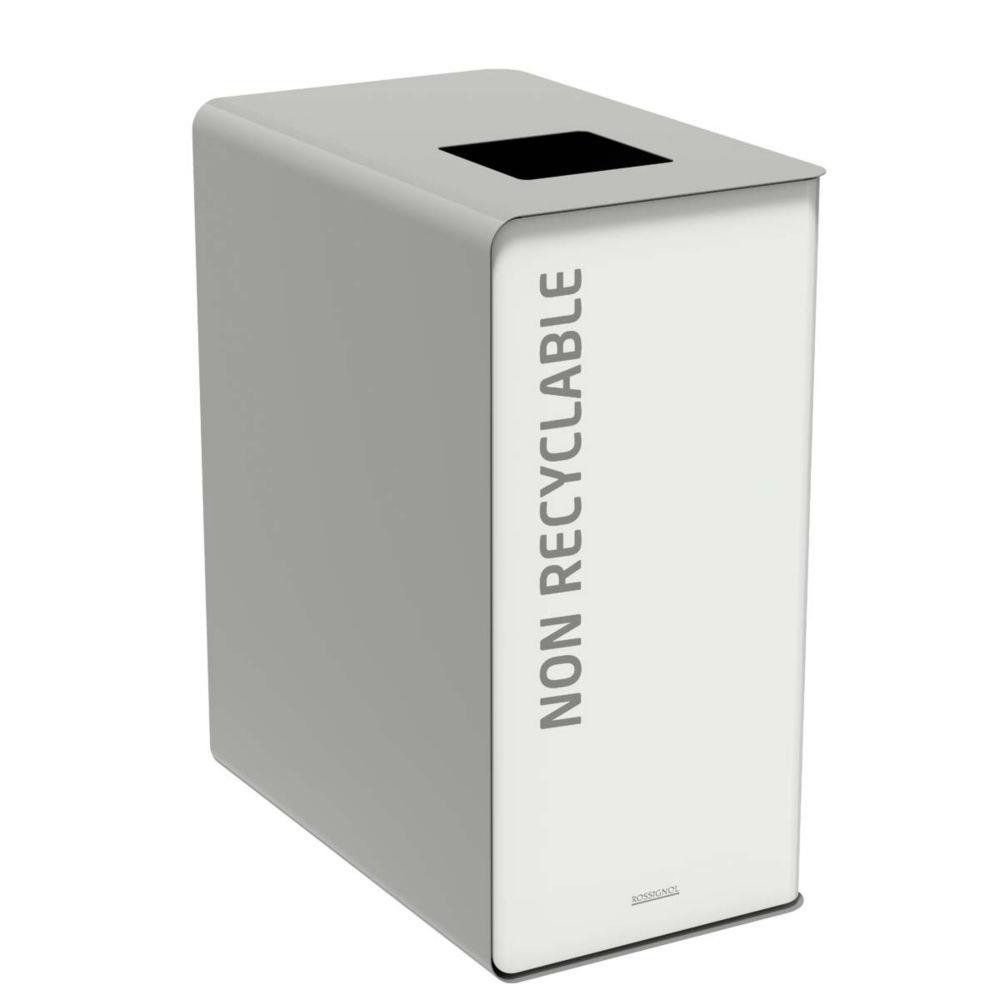 Poubelle de tri slectif Rossignol Cubatri - pour dchets non recyclables en acier 65l - gris