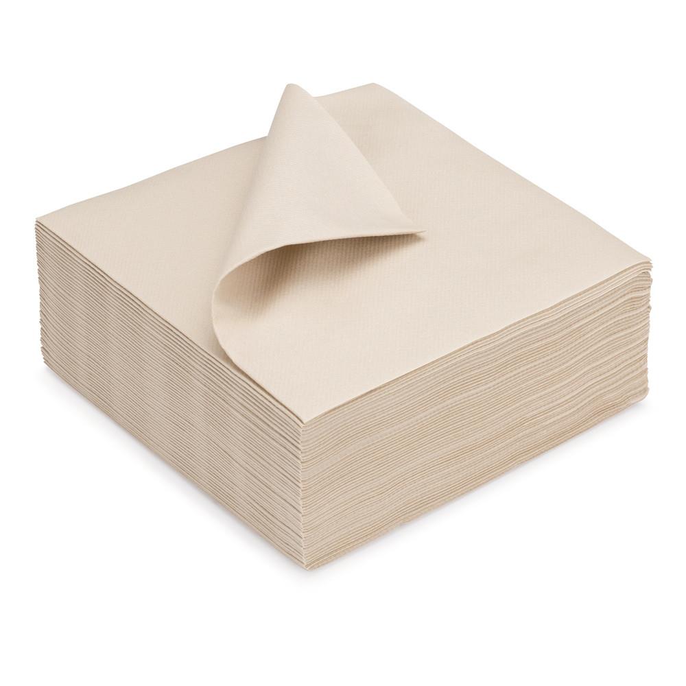 Serviettes de table jetables aspect tissu 40 x 40 cm Taupe - Lot de 50