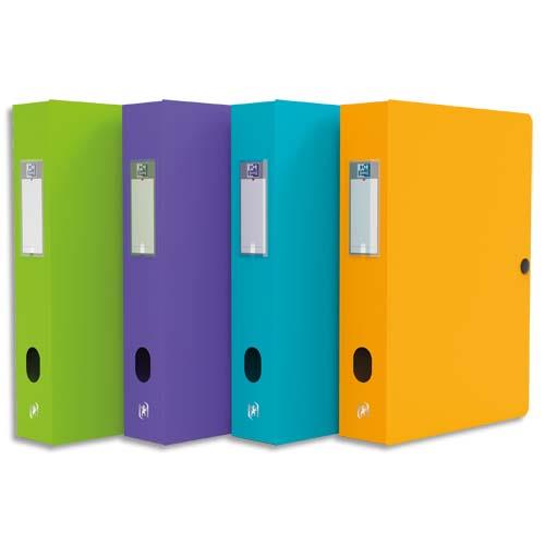 Bote de classement Oxford Memphis - 24x32cm - en polypropylne 7/10e - Dos 8cm - Coloris assortis