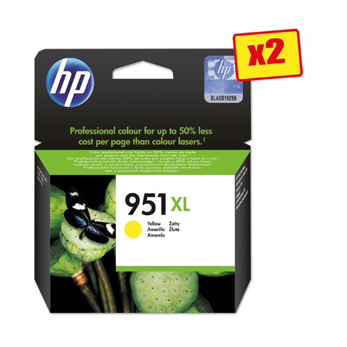 Lot de 2 cartouches HP 951XL - jaune