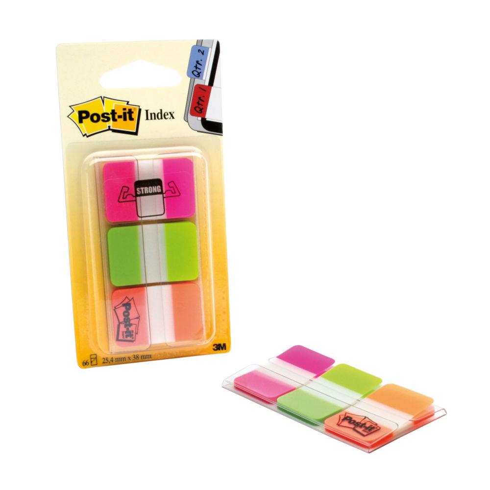 Carte de 3 Index Strong - 2.5 x 3.8 cm - coloris assortis vifs