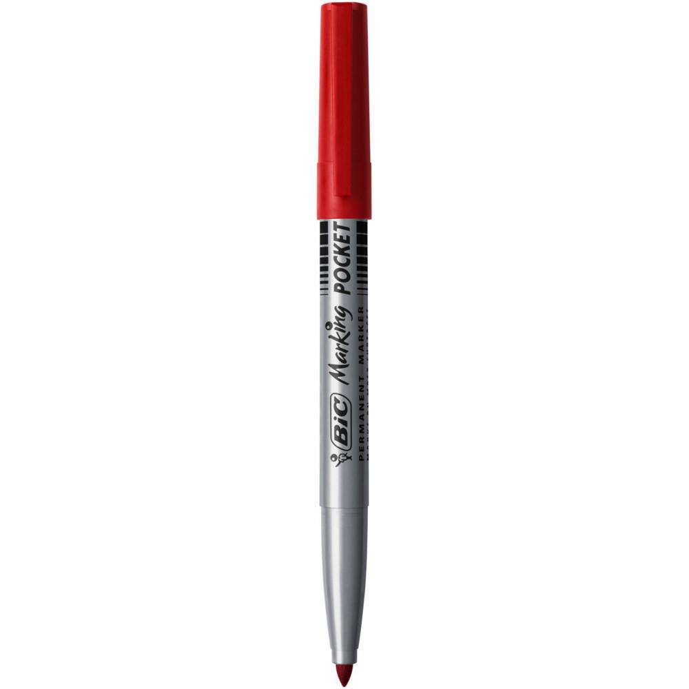 Marqueur permanent Bic Marking Pocket 1445 ECOlutions - pointe ogive trait 1,1 mm - rouge