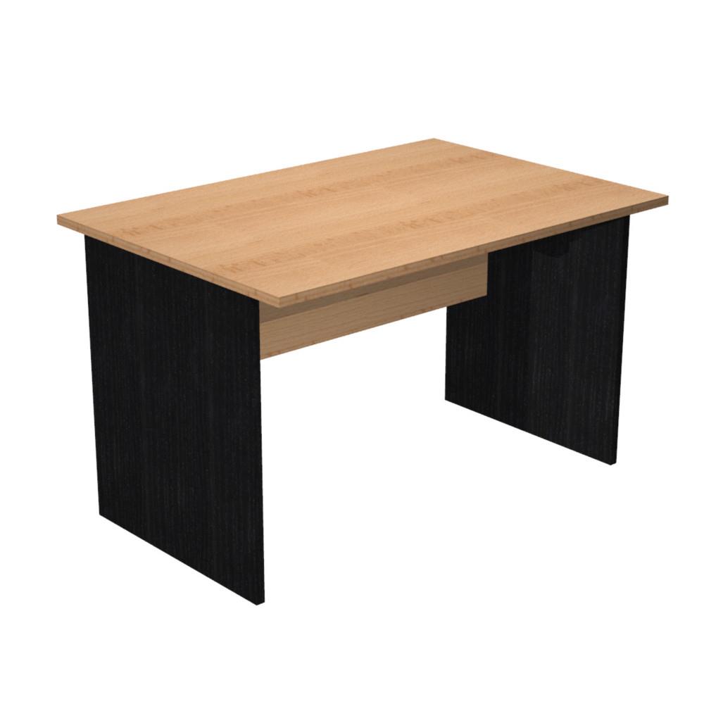 Bureau droit Pulse Bois - L120 x P80 cm - Plateau H�tre - Pieds pleins Noir