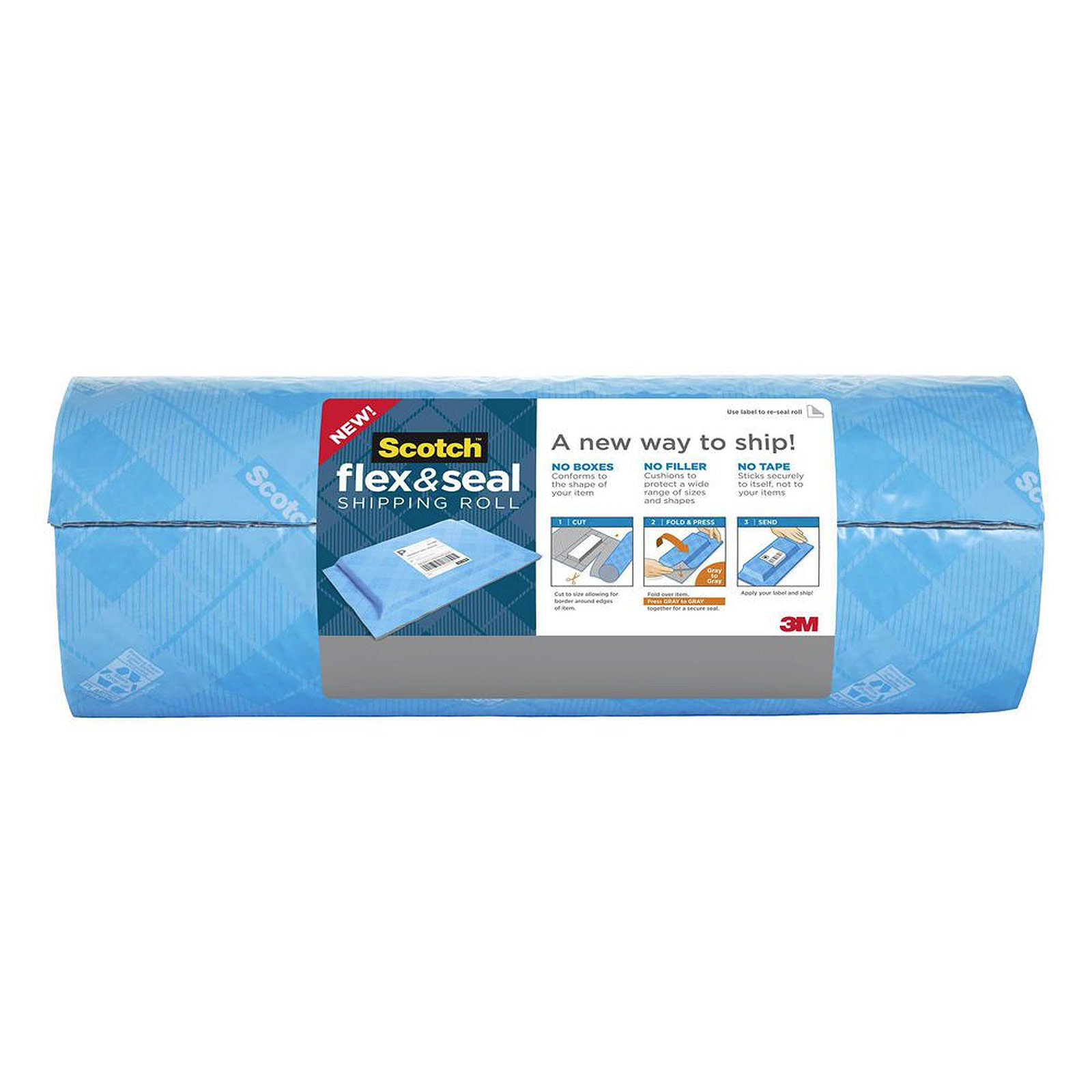 Rouleau d'expdition Flex Seal Scotch - 38 cm x 6 m - bleu