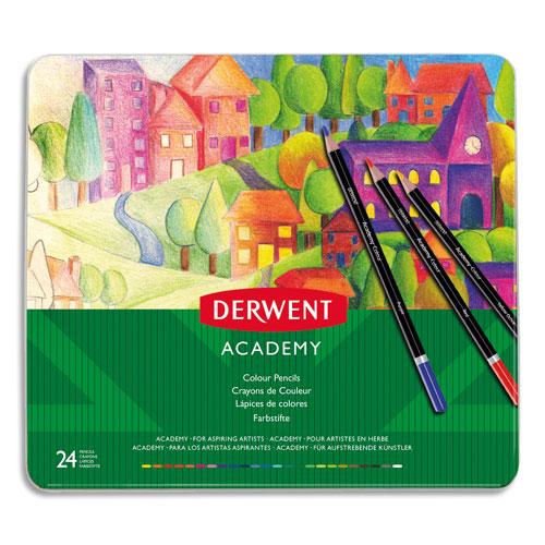 Crayons de couleur Derwent Academy couleurs assorties boîte de 24