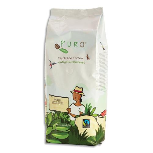 Caf en grain Puro - 80 % arabica et 20 % robusta - paquet de 1 kg