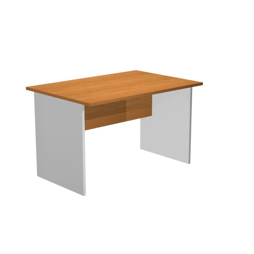 Bureau droit Pronto - L.120 x P.80 cm - plateau aulne - pieds pleins aluminium