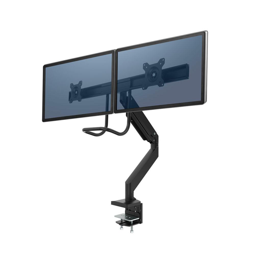 Bras support cran double  barre transversale Fellowes - Noir