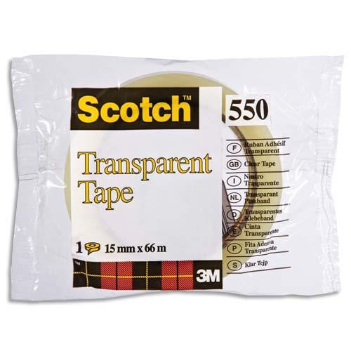 Ruban adhsif transparent Scotch - 15mm x 66m en sachet individuel