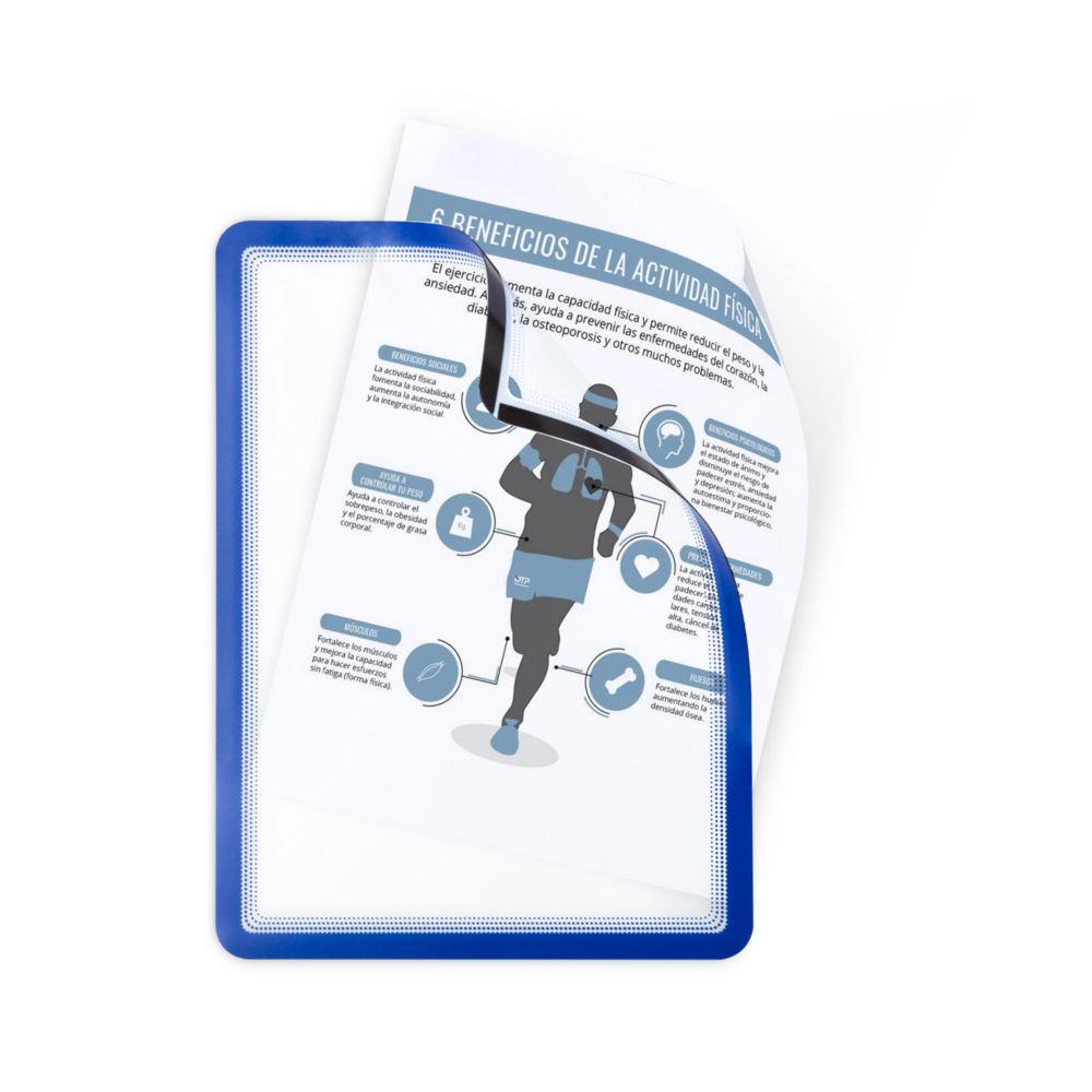 Pochette murale Tarifold Magneto Solo - Cadre d'affichage magntique A4 - Cadre bleu - Lot de 2