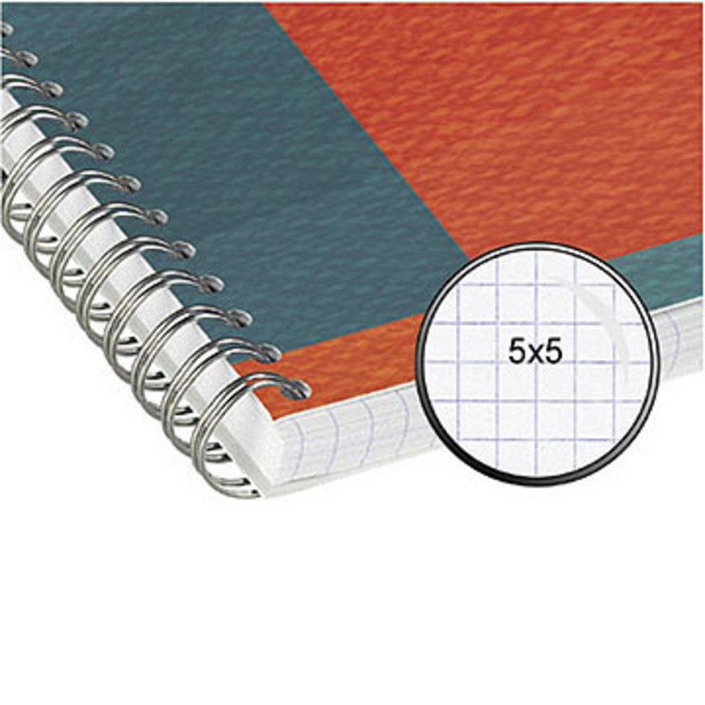 Carnet  spirales Clairefontaine 14,8 x 21 cm - 180 pages 90 g/m - quadrill 5 x 5 - bloc 45 feuilles