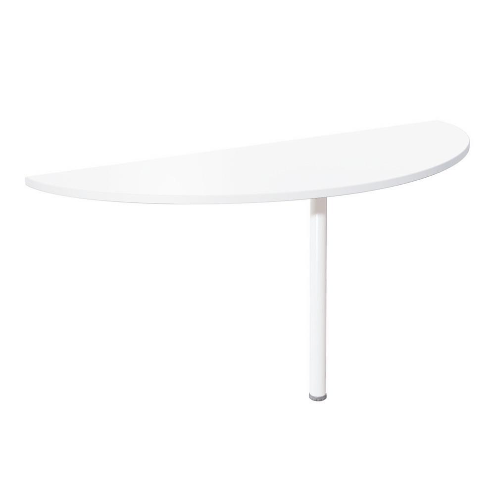 Extension Demi-lune - NF Environnement blanc - H 72 x L160 cm - pied tube blanc