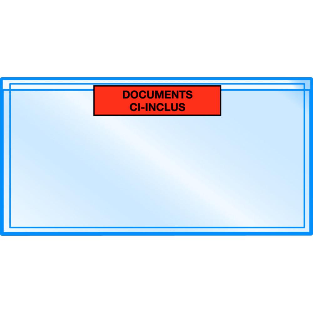 Pochette porte-documents Raja adhsive - Documents ci-inclus- l.int.225 x H.165 cm - Pour format A4 pli en 2 (bote 250 units)