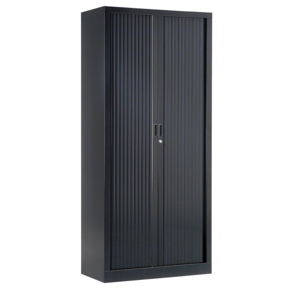 Armoire mtal monobloc  rideaux Gnric H.198 x L.80 cm - coloris Noir