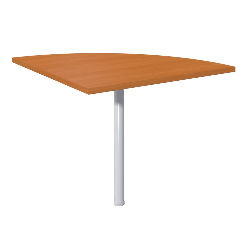 Angle de liaison arrondi 90� Triomphe 2 - c�t�s 80 cm - plateau h�tre - pied tubulaire aluminium