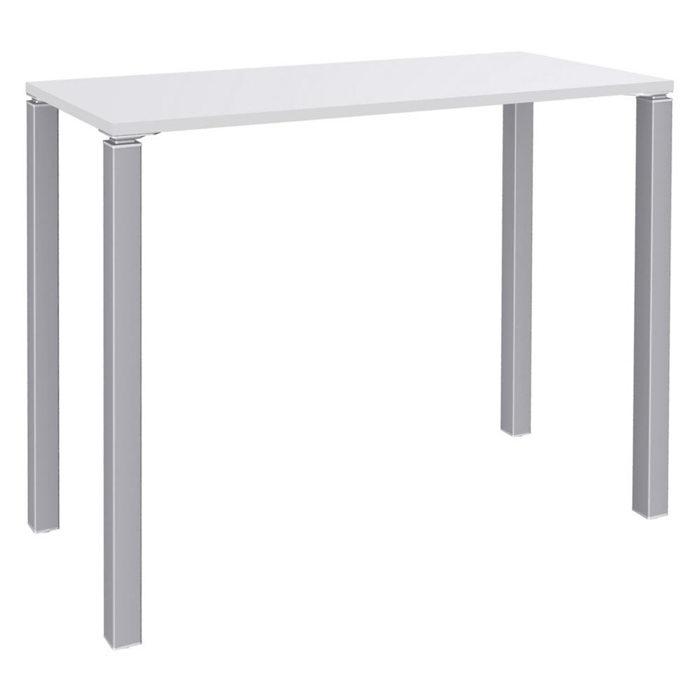 Table Jaspe - 140 x 60 cm - hauteur 105 cm - plateau blanc - 4 pieds aluminium