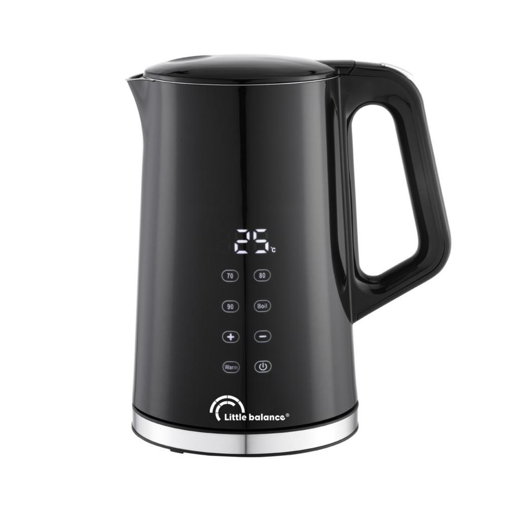 bouilloire �lectrique Little Balance Black Digital sur socle avec affichage de la temp�rature 1,7 L - 2200W - Noir
