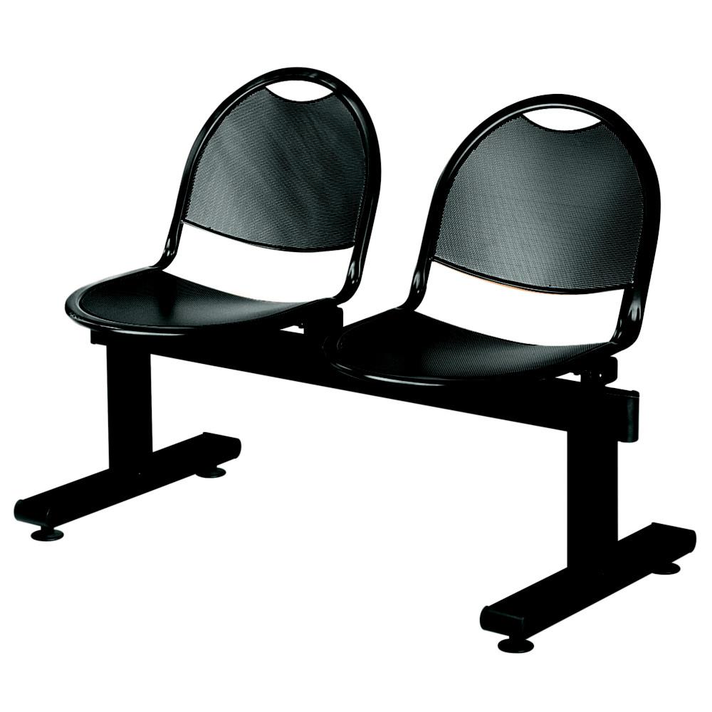 Si�ge sur poutre m�tal d'accueill Xavi - 2 places - noir