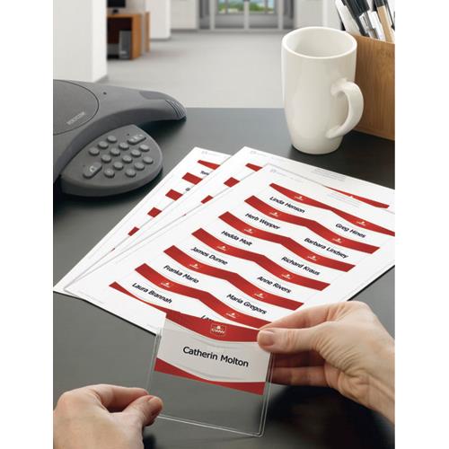 Insert pour badges - microperfor - format 5,5 x 8,6 cm - impression polyvalente - boite de 200