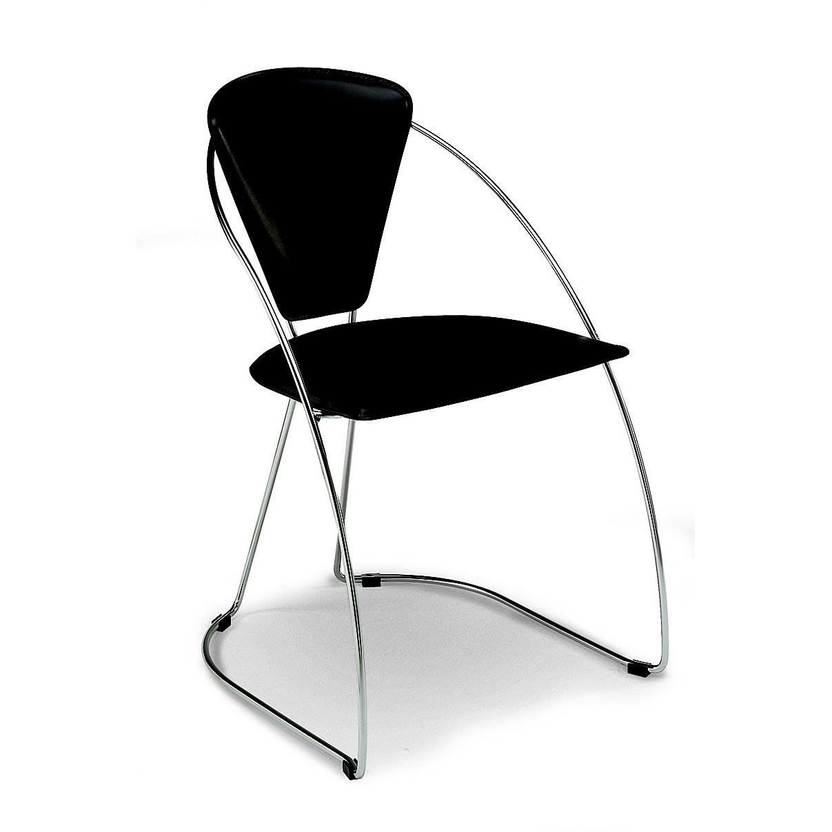 Chaise visiteur Jozie - cuir agglomr - noir
