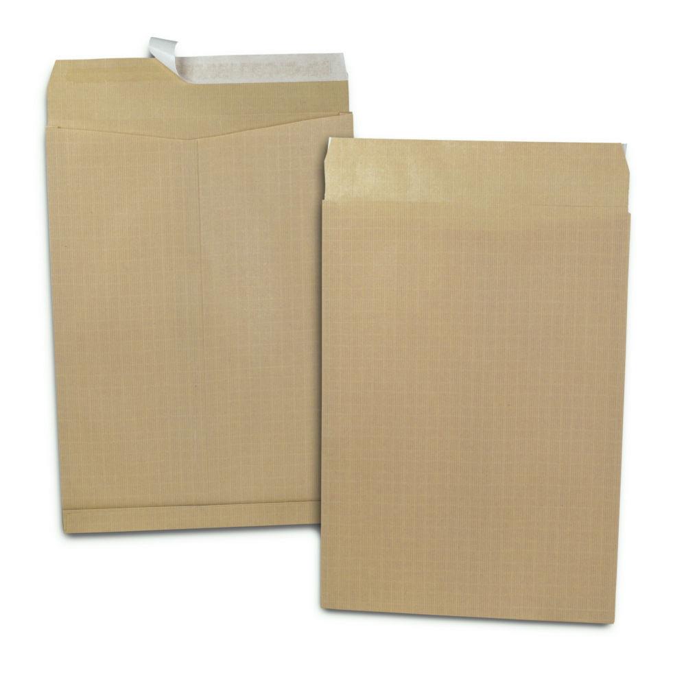 Pochette  soufflet 3 cm Kraft blond arm 120 g/m 340 x 465 mm sans fentre - Bande auto-adhsive