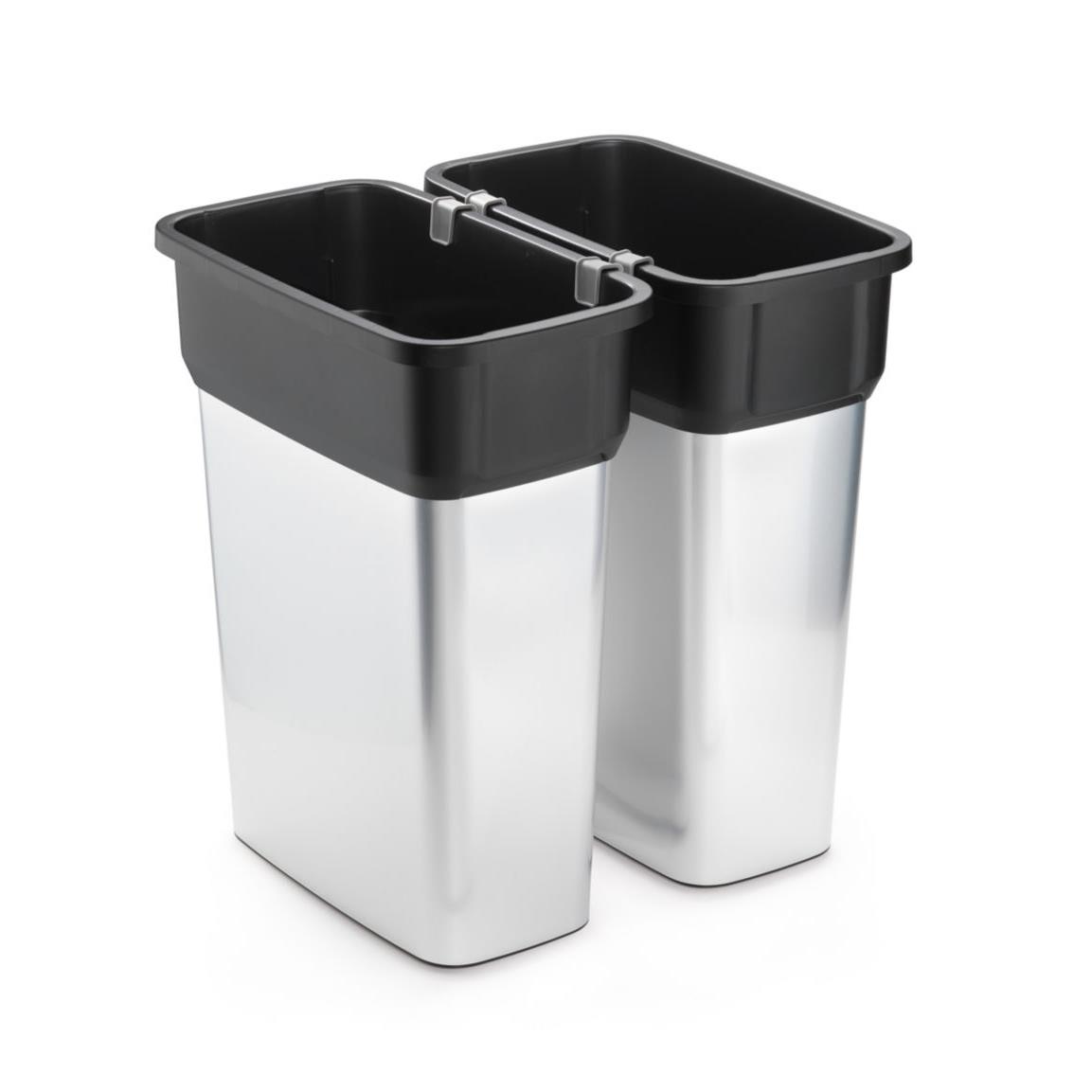 Poubelle de tri slectif Vileda - en polypropylne - 55 litres - aspect inox