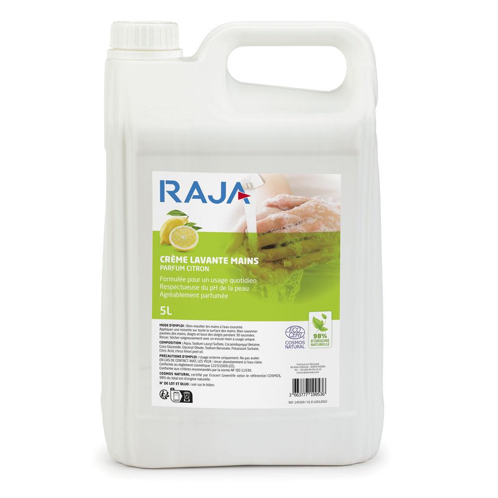 Crme lavante RAJA - co-responsable - parfum citron - Bidon de 5L