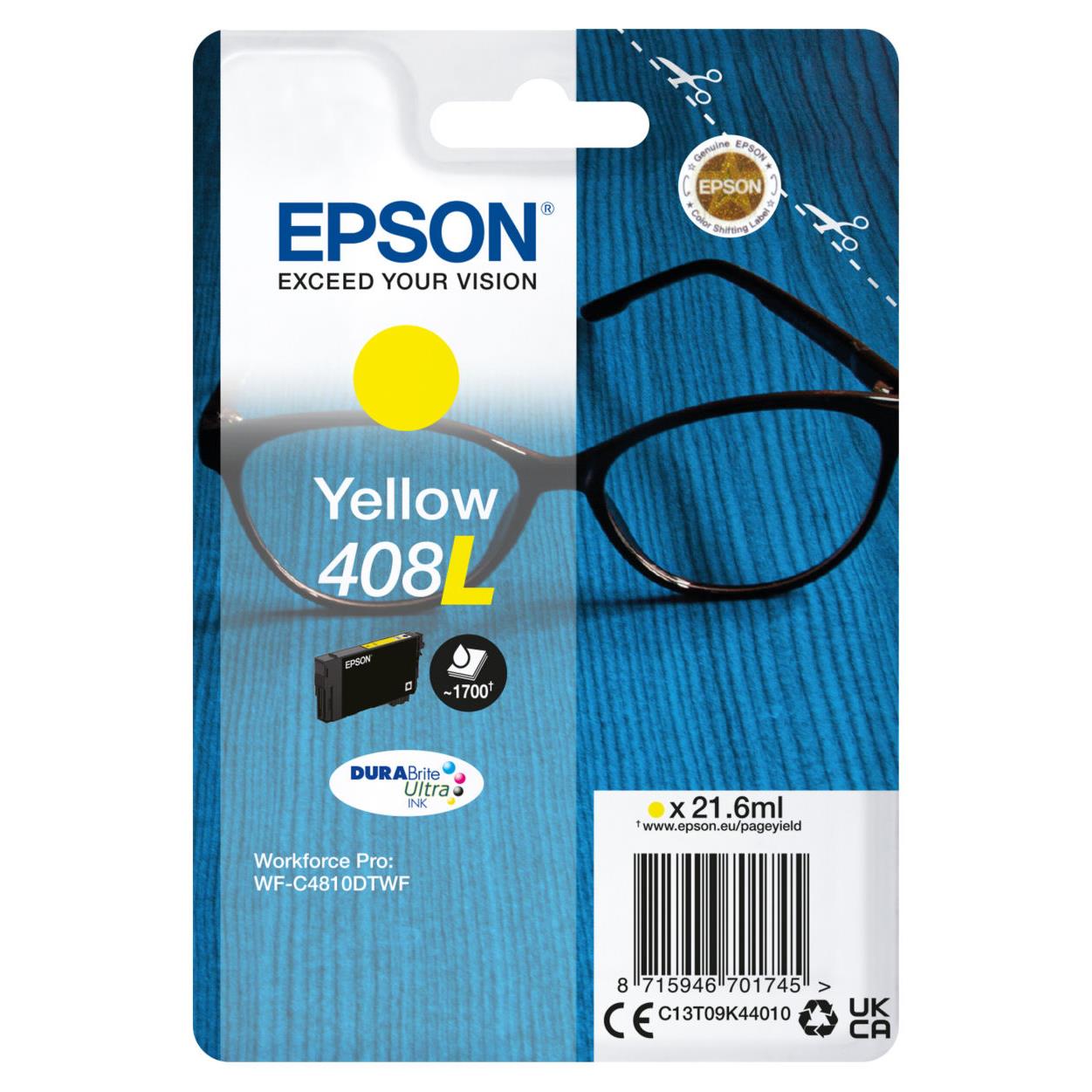 Cartouches pour imprimantes - Epson singlepack yellow 408l durabrite ultra ink