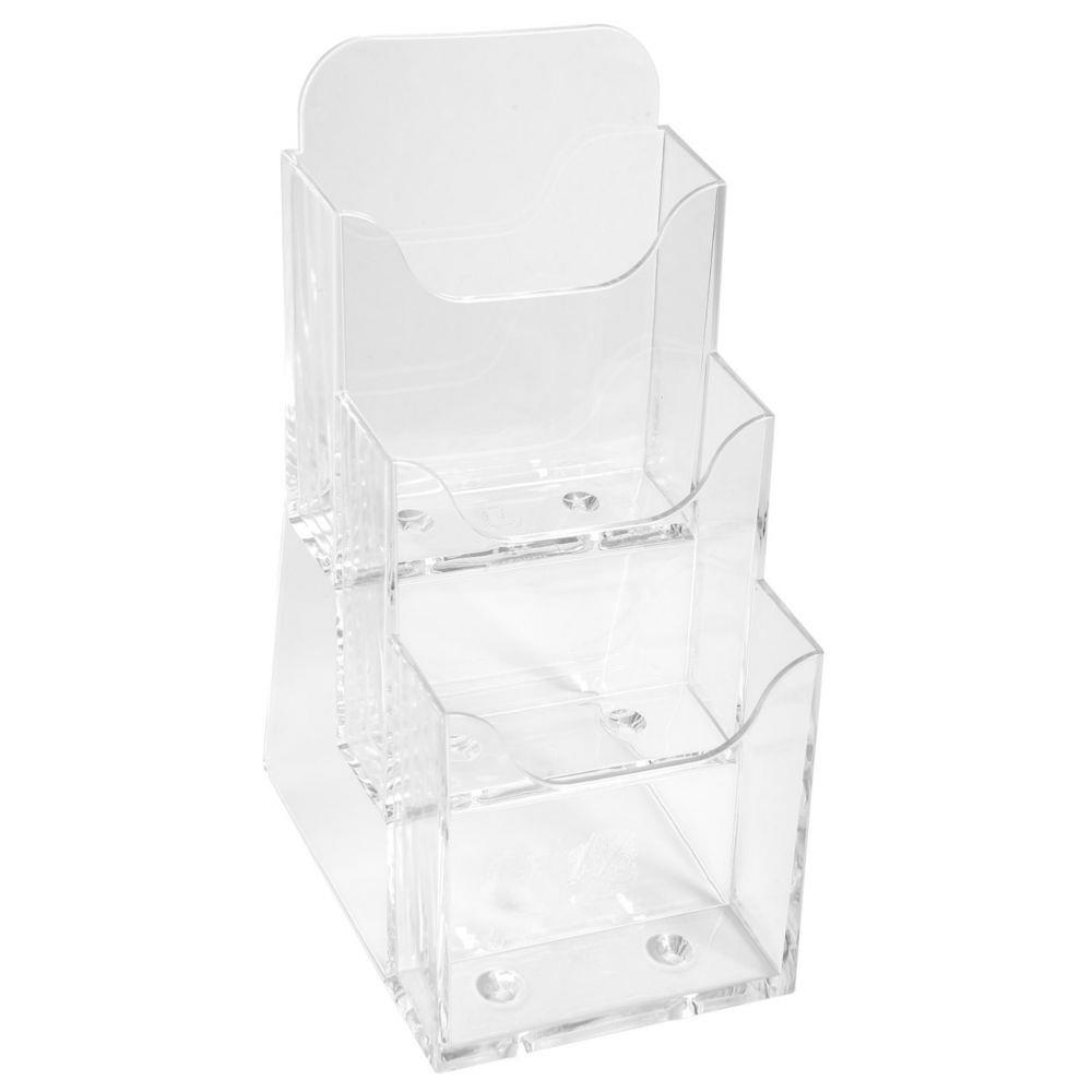 Prsentoir de table vertical de prospectus Exacompta Cristal - 3 compartiments DL - Transparent