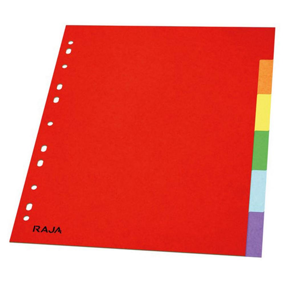 Intercalaires Raja - neutres - A4+ - en carte standard - 160g - couleur - 6 onglets