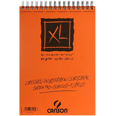 Album de 120 feuilles de papier dessin Canson Croquis XL - spirale - 90g - A4 - Rf-787103
