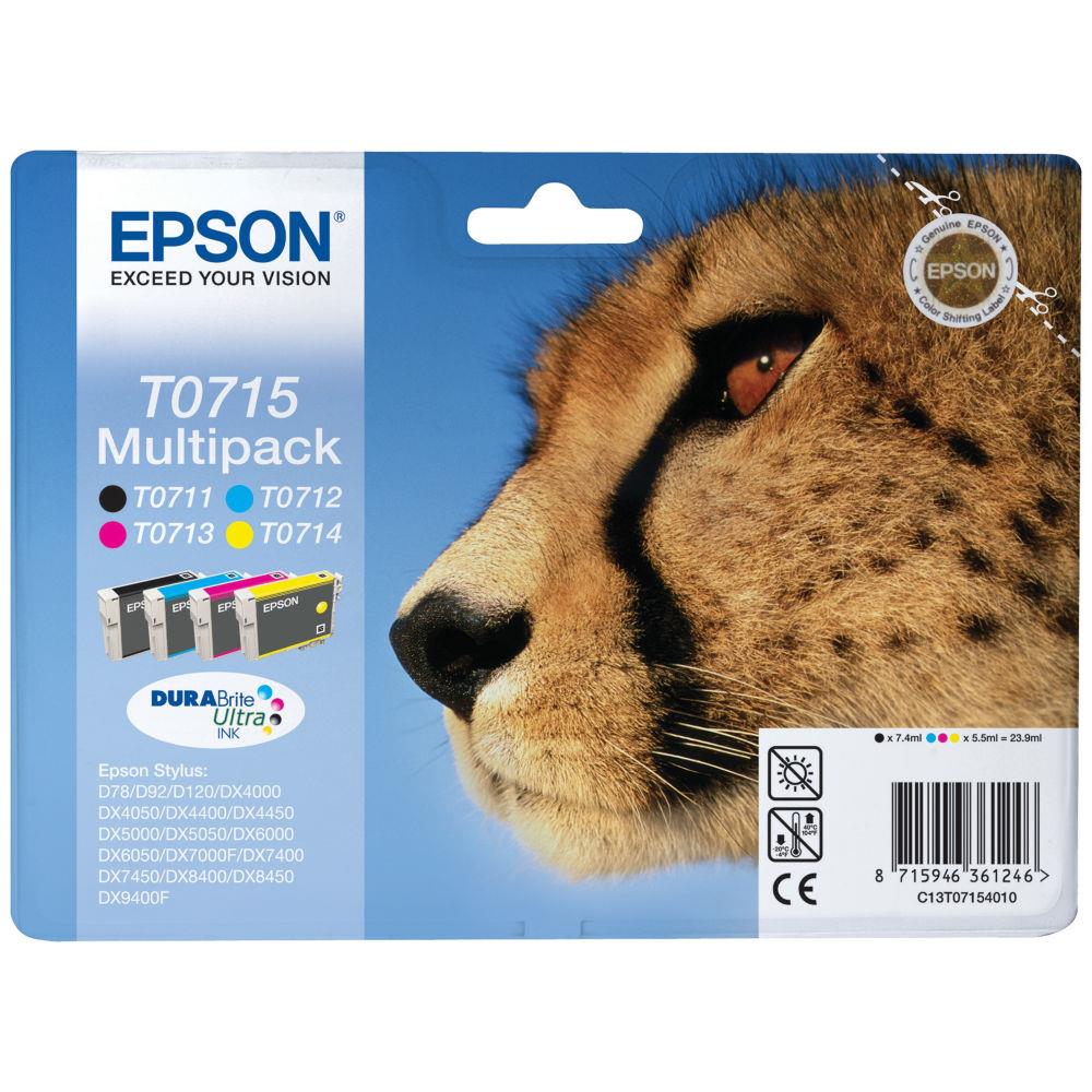 Cartouches pour imprimantes - Epson multipack "gupard" (t0715) - encres durabrite ultra n, c, m, j