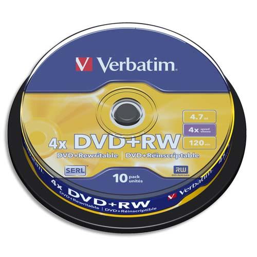 Verbatim dvd+rw matt silver 4,7 go 10 pice(s)