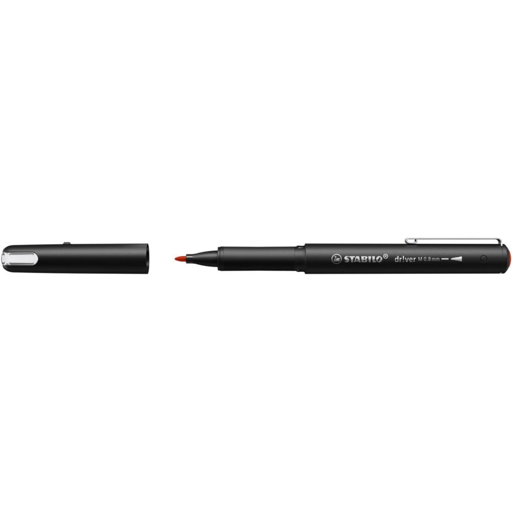 Stylo-feutre Dr!ver Stabilo pointe moyenne -0,8 mm - Corps en plastique biosourc� - Encre Rouge