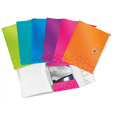Trieur Leitz WOW - polypropylne - 6 compartiments - fermeture par lastique - coloris assortis