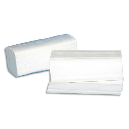Essuie mains neutres pliage en V - format 22x21 cm - blanc - colis de 20 paquets de 250 feuilles