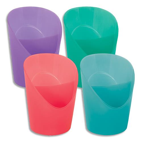 Pot  crayons Esselte Colour'Ice - polystyrne - L10 x H12,5 x P9 cm - 2 compartiments - coloris assortis