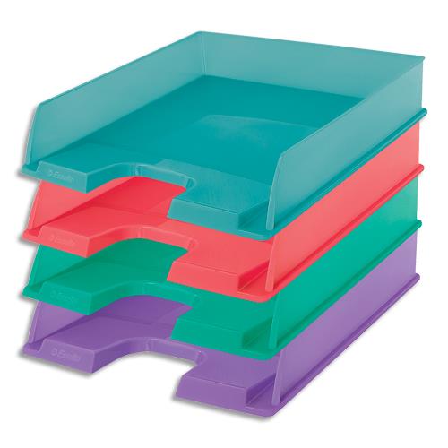 Corbeille  courrier Esselte Colour'Ice - L25,4 x H6,1 x P35cm - coloris assortis
