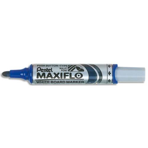 Marqueur effaable  sec Pentel Maxiflo - pointe ogive large - bleu