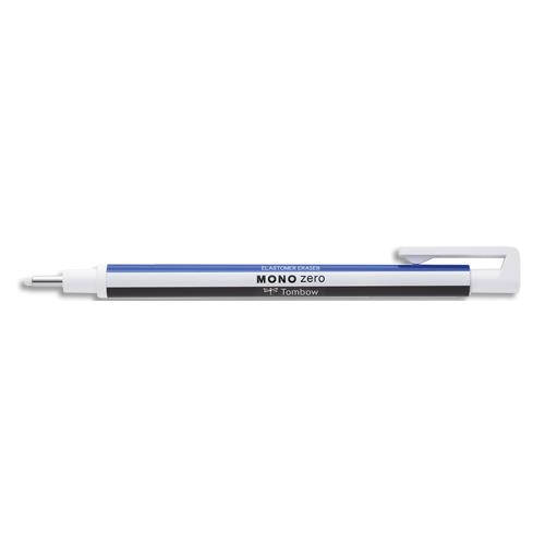 Stylo gomme Tombow - pointe ronde - corps bleu/blanc/noir