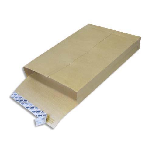 Pochettes kraft arm blanches GPV - 130g - format 260 x 330 mm - 3 soufflets de 30 mm - boite de 250
