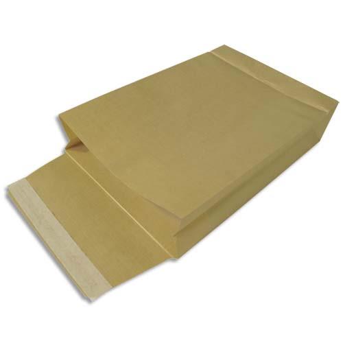 Pochettes kraft arm GPV - 3 soufflets 9 cm - 130 g - 280 x 410 mm -  boite de 50 pochettes