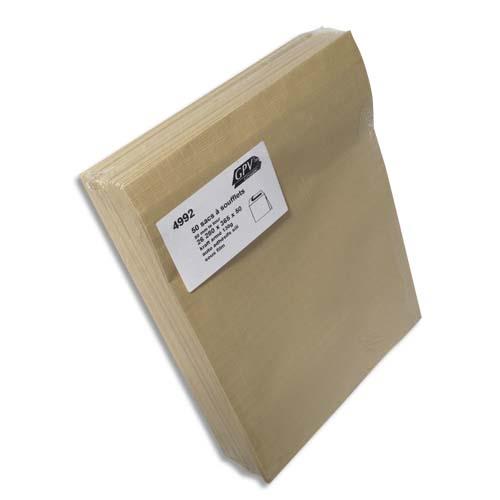 Pochettes kraft arm GPV - 3 soufflets 5 cm - 130 g - 280 x 365 mm -  boite de 50 pochettes
