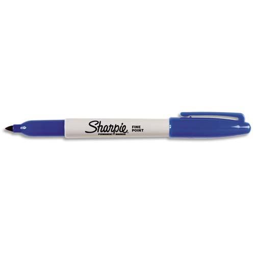 Marqueur permanent Sharpie - pointe ogive fine - Bleu de Papermate