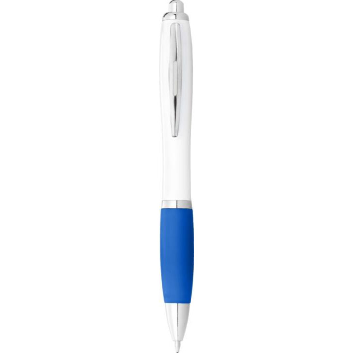 Stylo bille avec corps blanc et grip color personnalisable