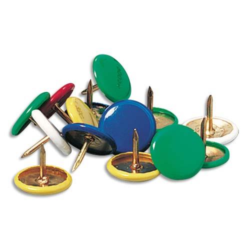 Punaises Wonday - cuivr recouvert de plastique - coloris assortis - bote de 100