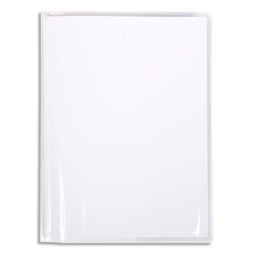 Protge-cahier PVC cristalux 22/100me avec porte-tiquette 17x22 incolore