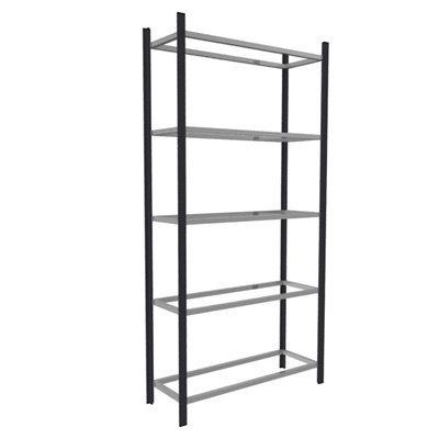 Rayonnage Elment dpart gris anthracite H. 200 x L. 100 x P. 35 cm - 5 tablettes - dessus isorel en option